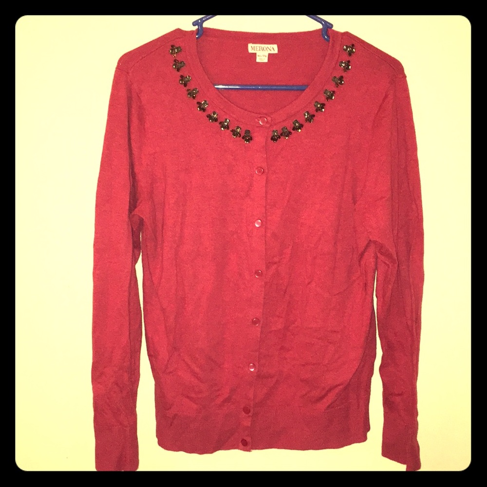 Pink Gemstone Cardigan